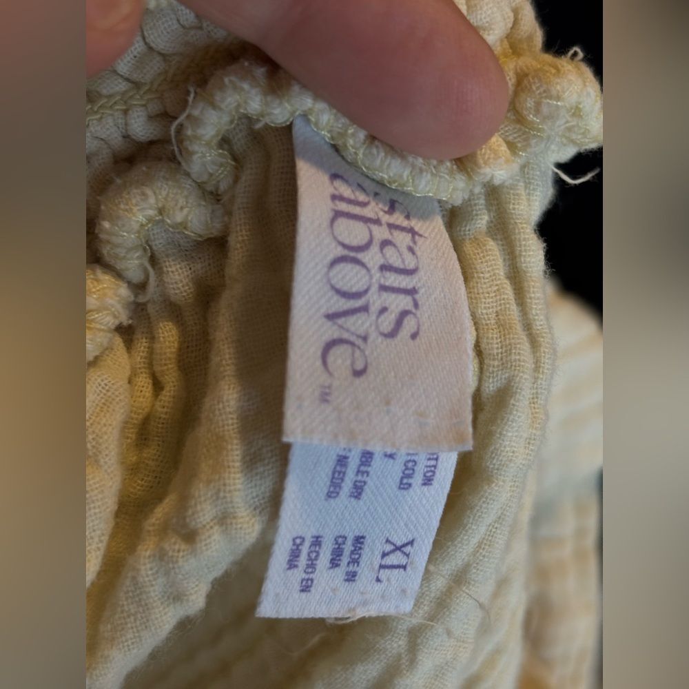 XL Stars Above Cotton Cream Gauze Pockets Dress Night Wear Gown Cottagecore - Picture 7 of 8